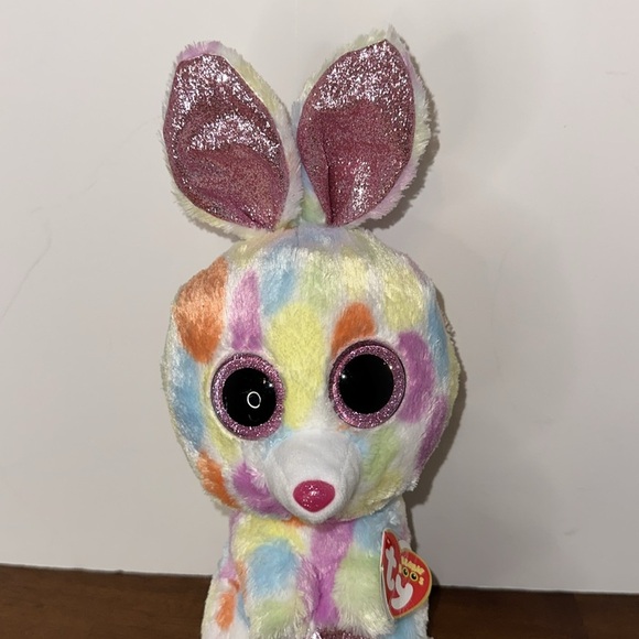 Ty Colorful Plush Bunny with Sparkly Ears - Picture 2 of 11